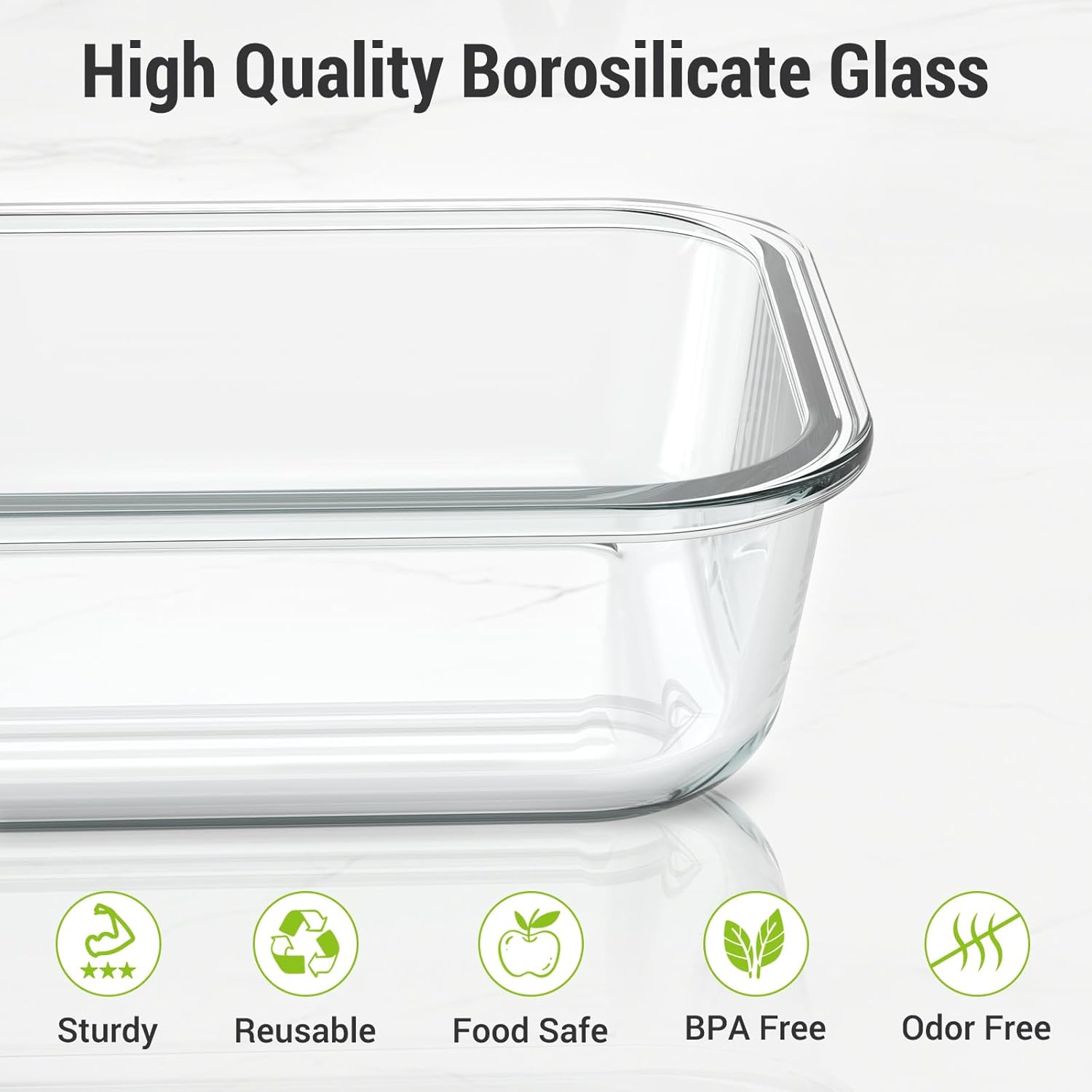 Dealusy 10 Sets (20-Piece) 36 oz & 12 oz Glass Food Storage Containers with lids, Airtight Leak-proof Glass Meal Prep Containers with Lids, Microwave Oven Freezer Dishwasher Safe, Black - Image 3