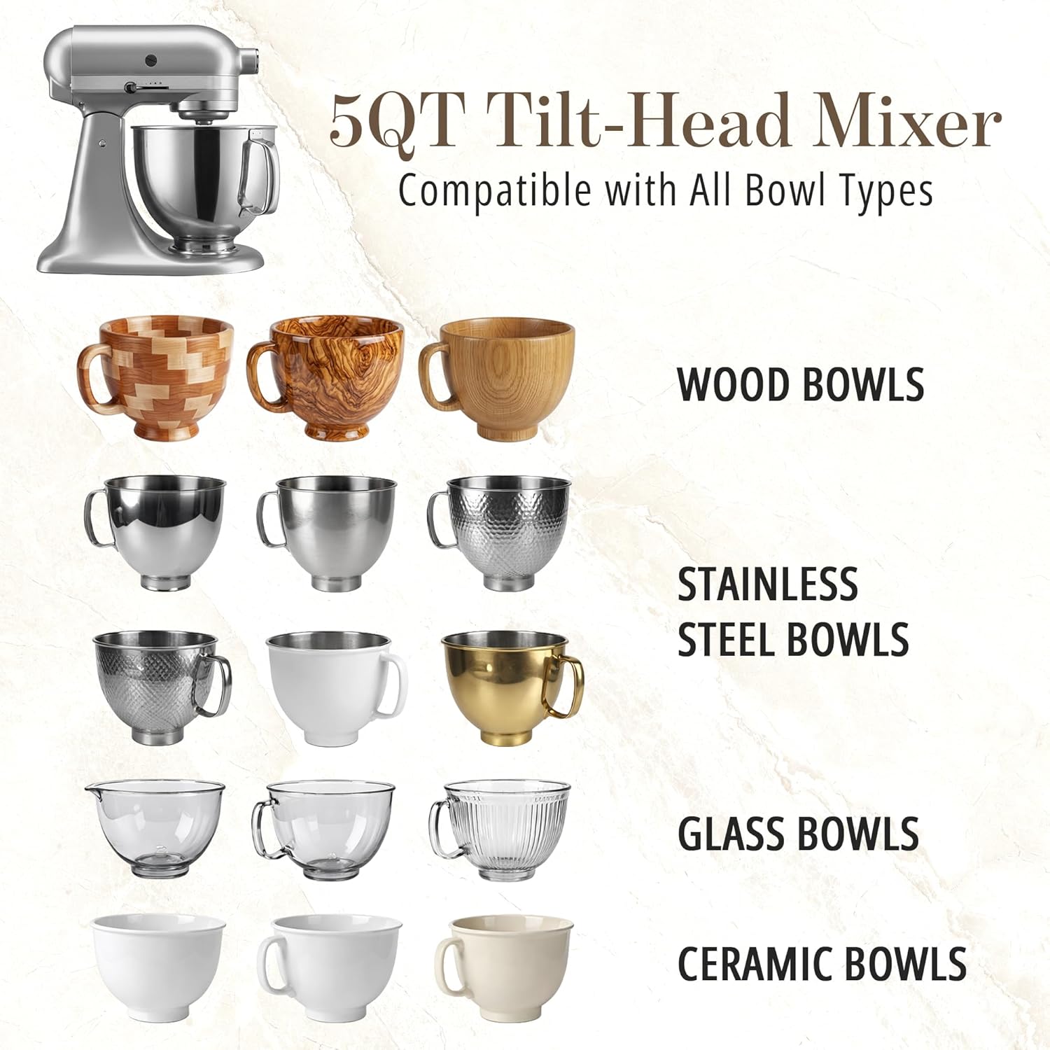 The Original MIXAID Silicone Bowl Insert Liners for KitchenAid Tilt-Head 5 Qt Stand Mixers - Replacement Mixer Accessories - Leak-Proof Design, Non-slip Base & Easy Clean - Set 1 Liner & Lid, Red - Image 6