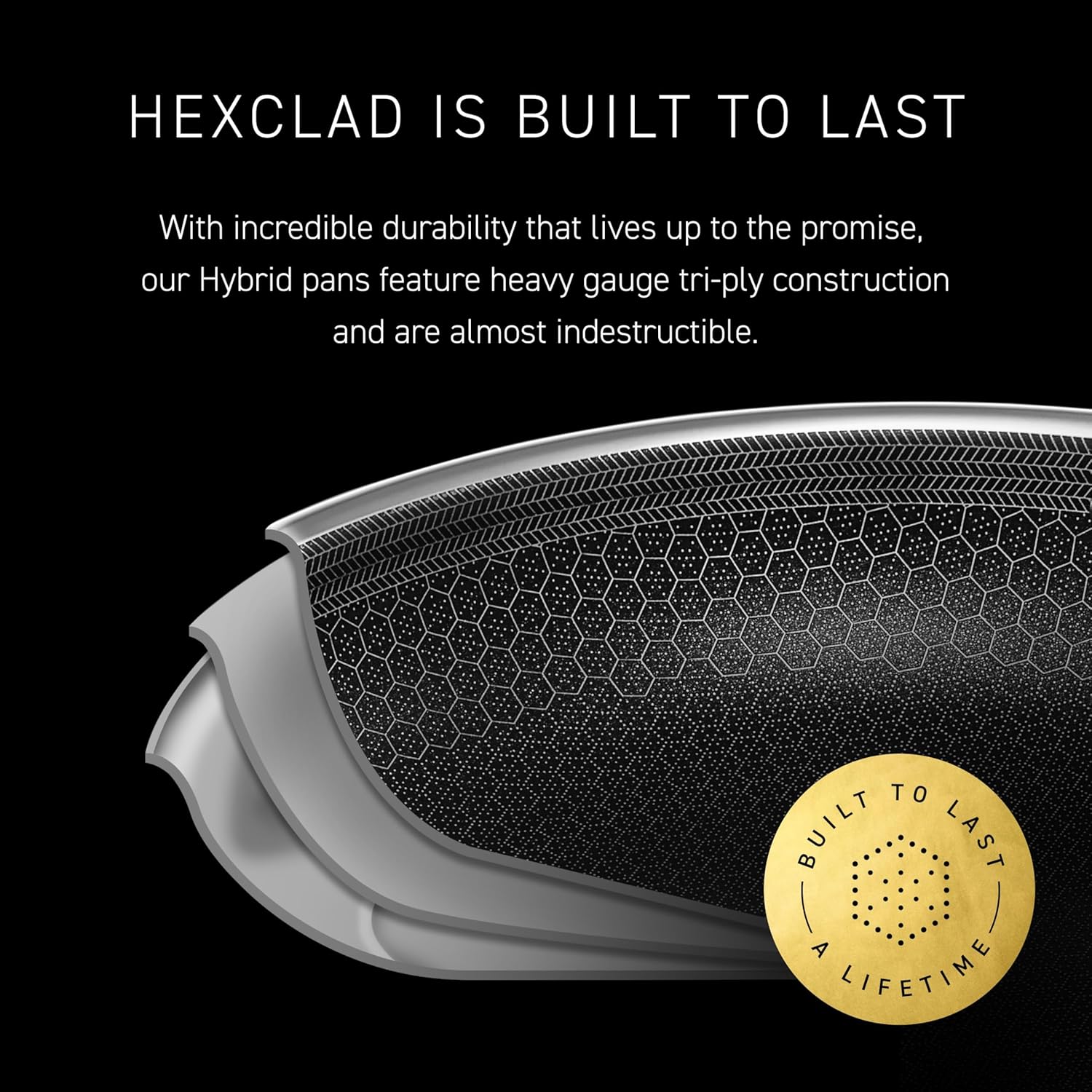 HexClad 8 Quart Hybrid Nonstick Stock Pot with Lid, Dishwasher Safe, Induction Ready, Compatible with All Cooktops - Image 5