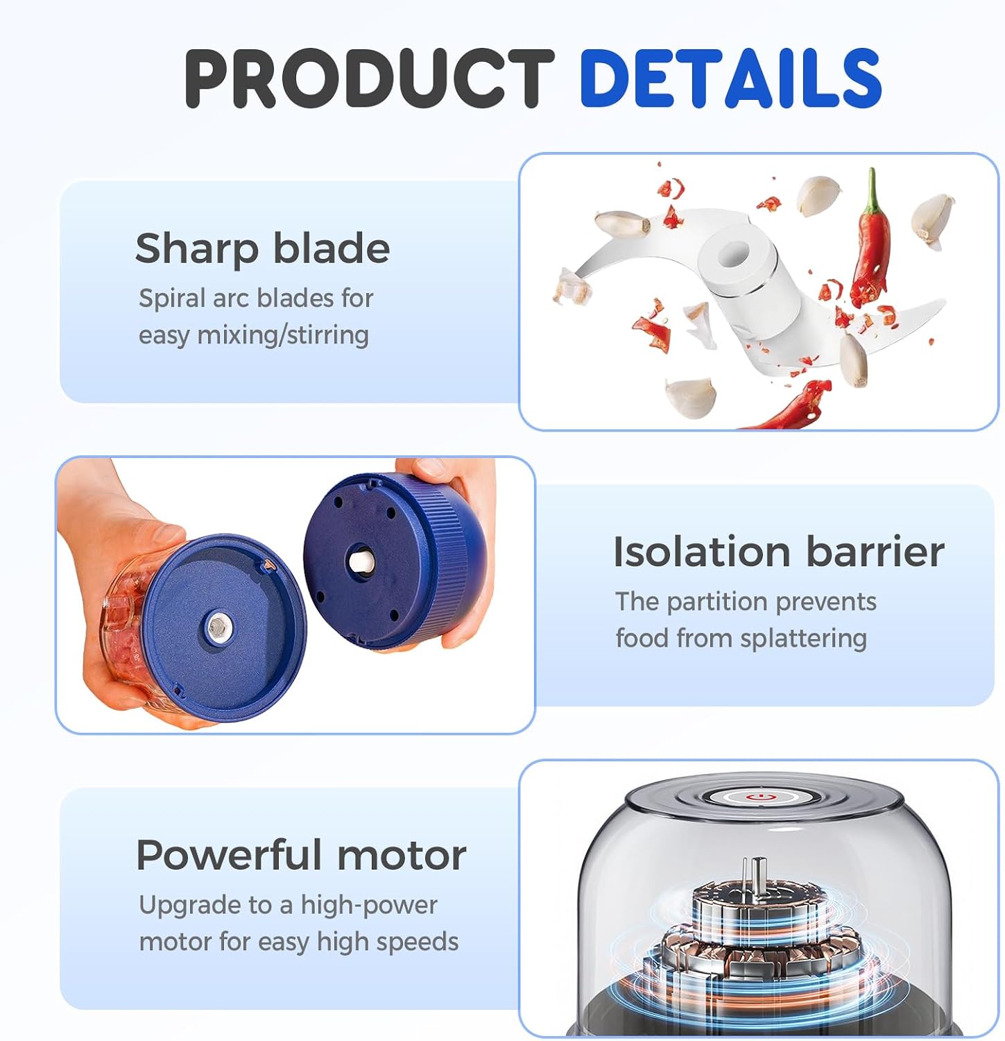 Electric Garlic Chopper, 2026 New Mini Portable Veggie Chopper Garlic Grinder Masher Onion Chopper, Rechargeable Wireless Food Processor for Garlic Onion Ginger Chili Vegetables Meat (Light Green) - Image 5