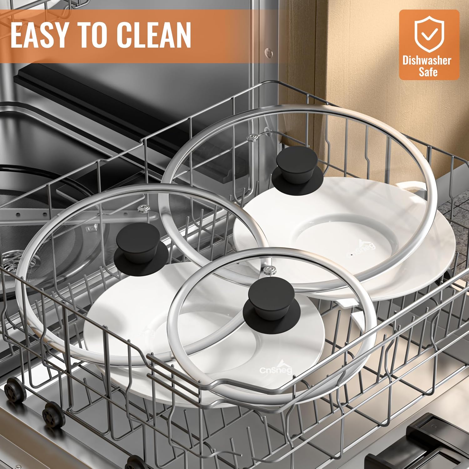 8 Inch Pan Lid For Pots Pans and Skillets, Cast Iron Skillet Lid, Tempered Glass Pan Lids, Replacement Pan Cover for Frying, Wok, Crock Pot Lid with Wide Stainless Steel Rim, Cooking Pot Covers - Image 9
