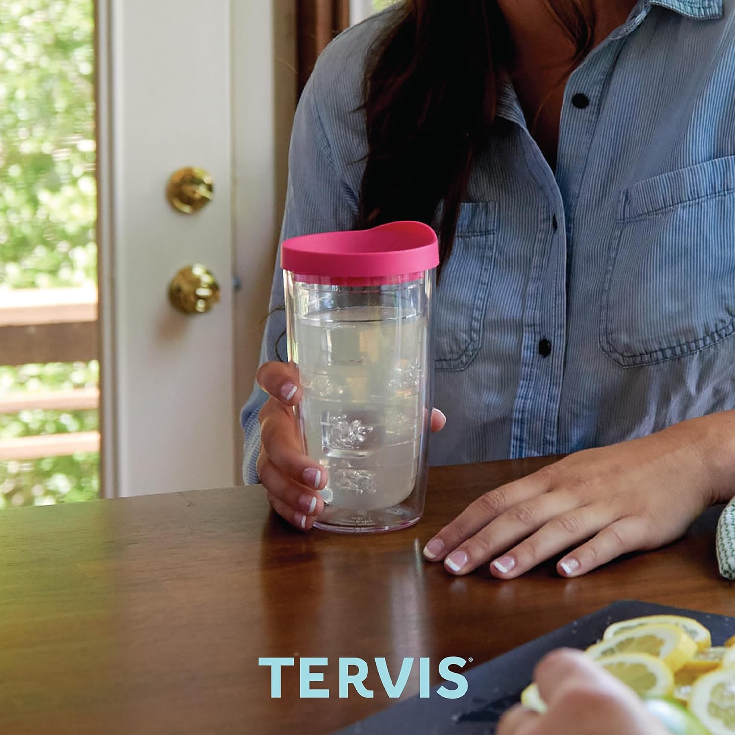 Tervis Clear & Colorful Tabletop Made in USA Double Walled Insulated Tumbler Travel Cup Keeps Drinks Cold & Hot, 16oz - 4pk, River Rock - Image 6