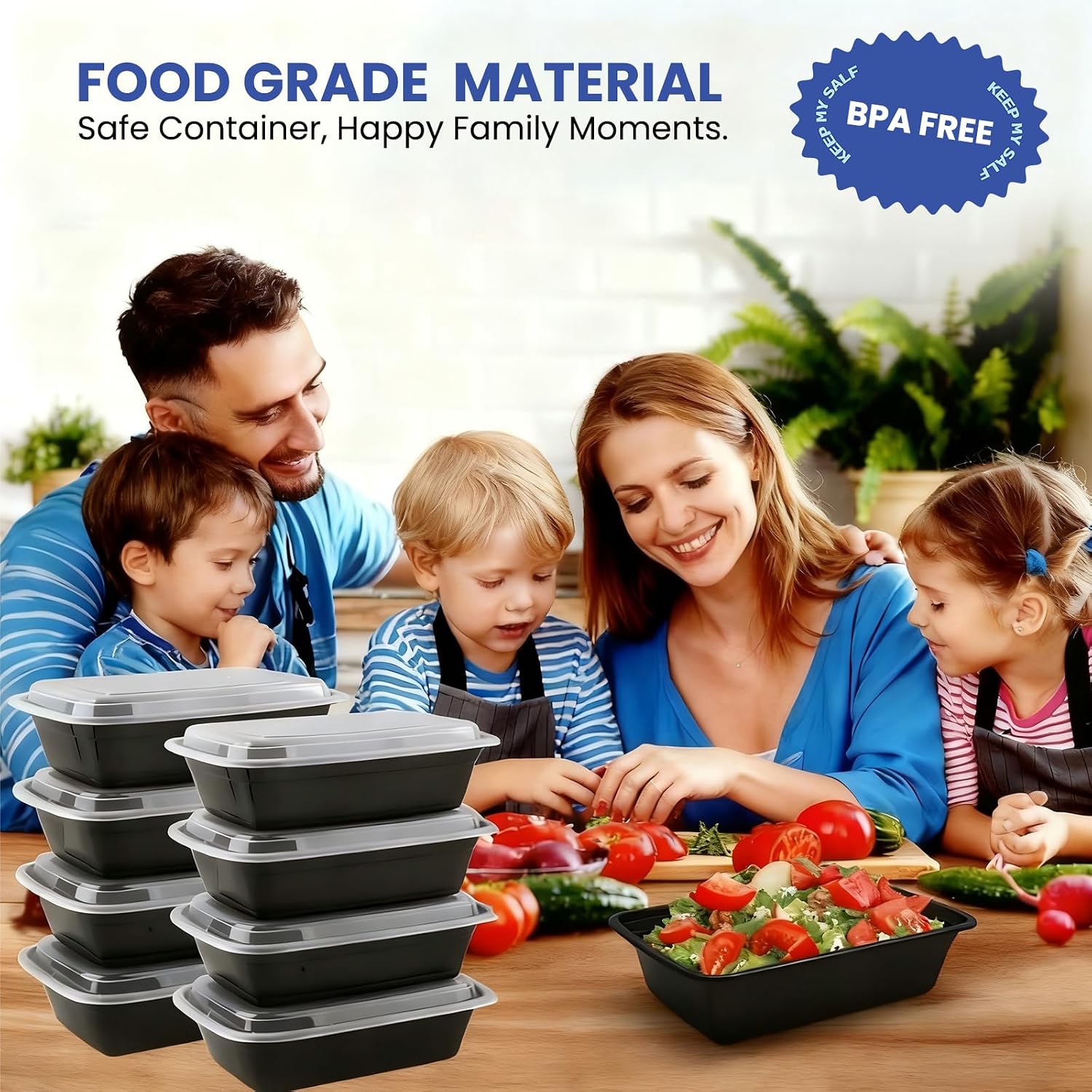38 oz 50 Pack Meal Prep Containers Reusable, Disposable To Go Food Containers with Lids BPA Free, Plastic Food Storage Containers Microwave/Dishwasher/Freezer Safe Take Out Containers for Leftovers - Image 3
