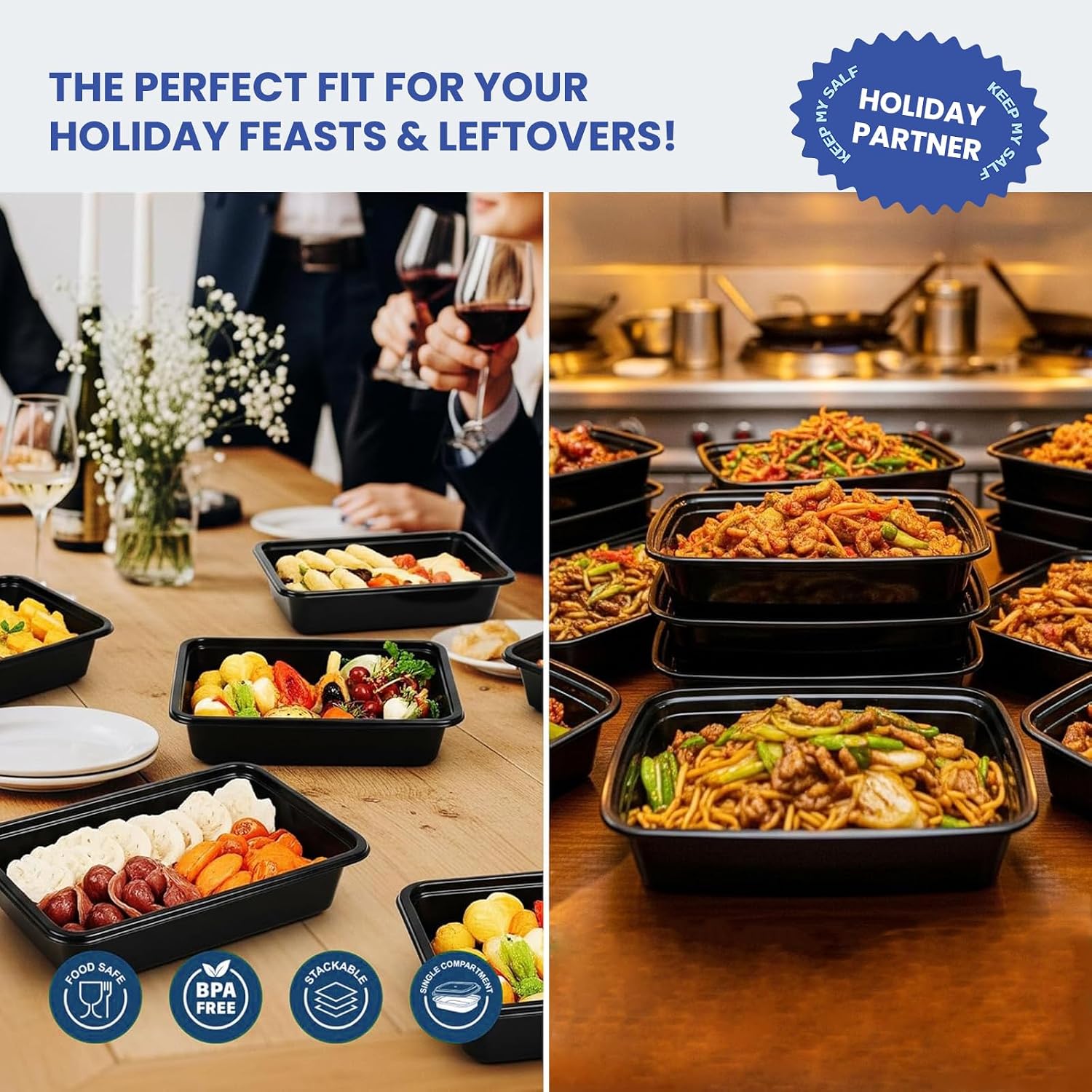 38 oz 50 Pack Meal Prep Containers Reusable, Disposable To Go Food Containers with Lids BPA Free, Plastic Food Storage Containers Microwave/Dishwasher/Freezer Safe Take Out Containers for Leftovers - Image 7