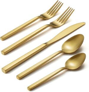 Alata Cube Matte Gold 40-Piece Flat...