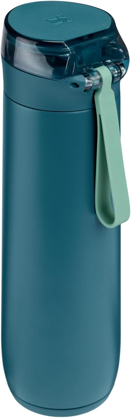 STANLEY Flowstate Spring Bottle | Leakproof Water Bottle with Carry Strap & Flip-Top Locking Lid | Insulated Stainless Steel | Fits Most Cup Holders | BPA-Free | 20 oz | Coastal Teal - Image 3