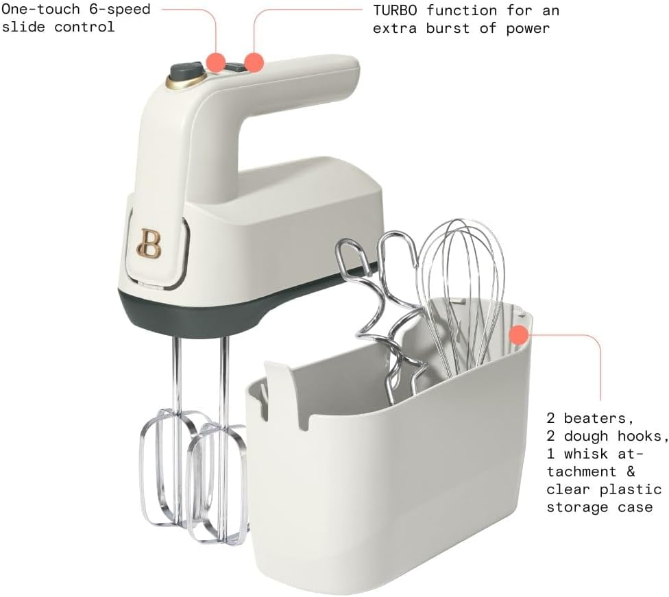 IT'S BRAZILIAN 6-Speed Electric Hand Mixer with Turbo Function - Lightweight and Powerful for Baking and Cooking - Image 4