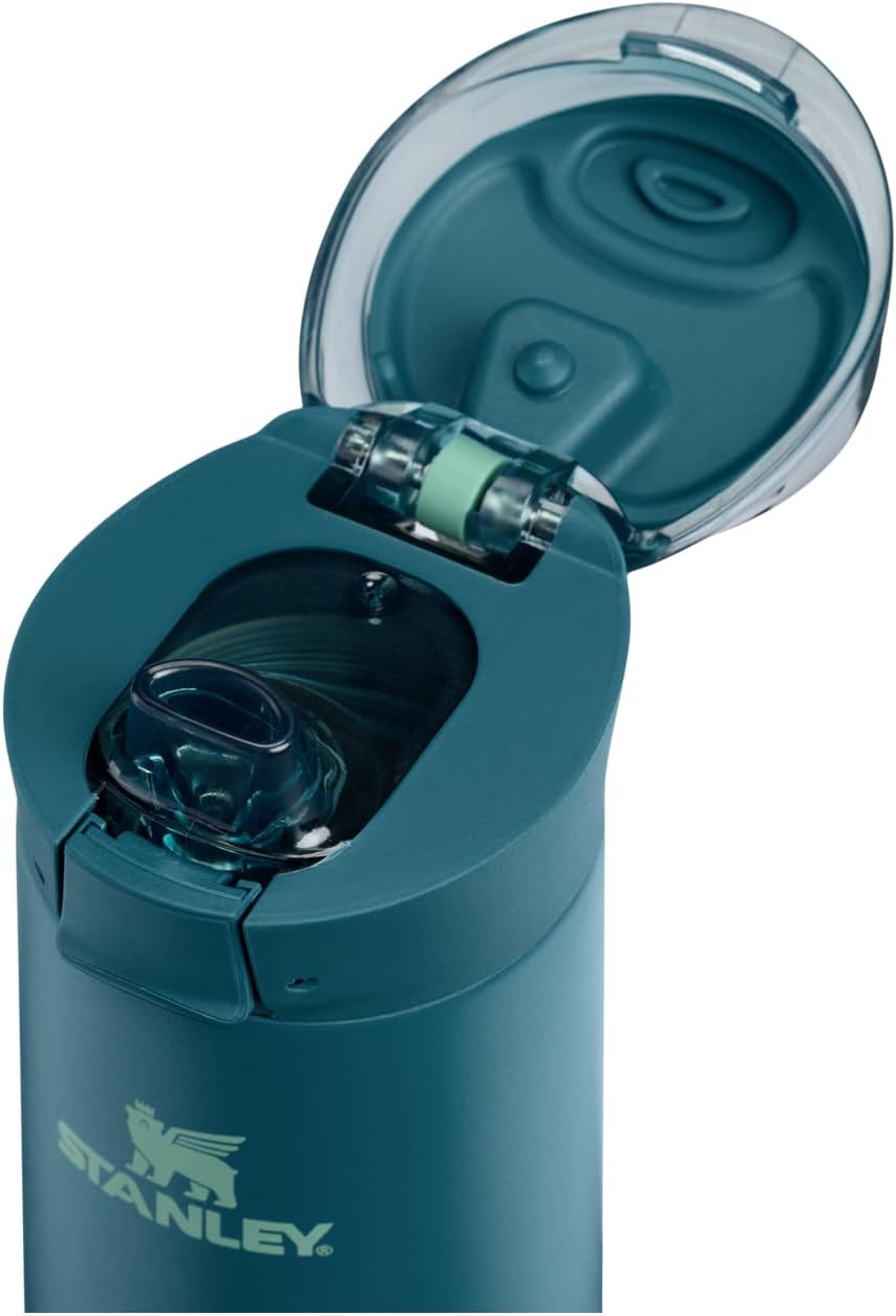 STANLEY Flowstate Spring Bottle | Leakproof Water Bottle with Carry Strap & Flip-Top Locking Lid | Insulated Stainless Steel | Fits Most Cup Holders | BPA-Free | 20 oz | Coastal Teal - Image 2