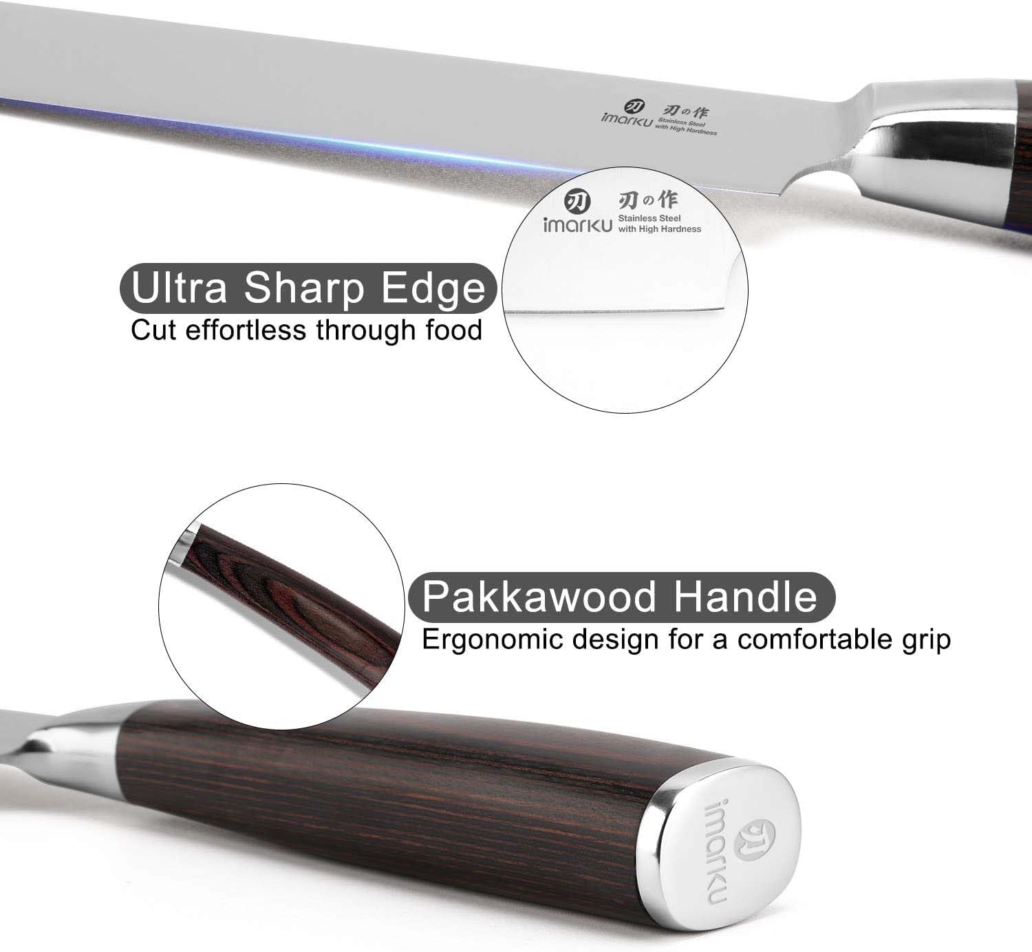 imarku Japanese Chef Knife - Sharp Kitchen Knife 8 Inch Chef's Knives HC Steel Paring Knife, Unique Gifts for Men and Women, Gifts for Mom or Dad, Kitchen Gadgets with Gift Box, Gyutou Knives - Image 5