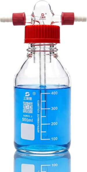 TISMART Gas Washing Bottle Glass Bu...