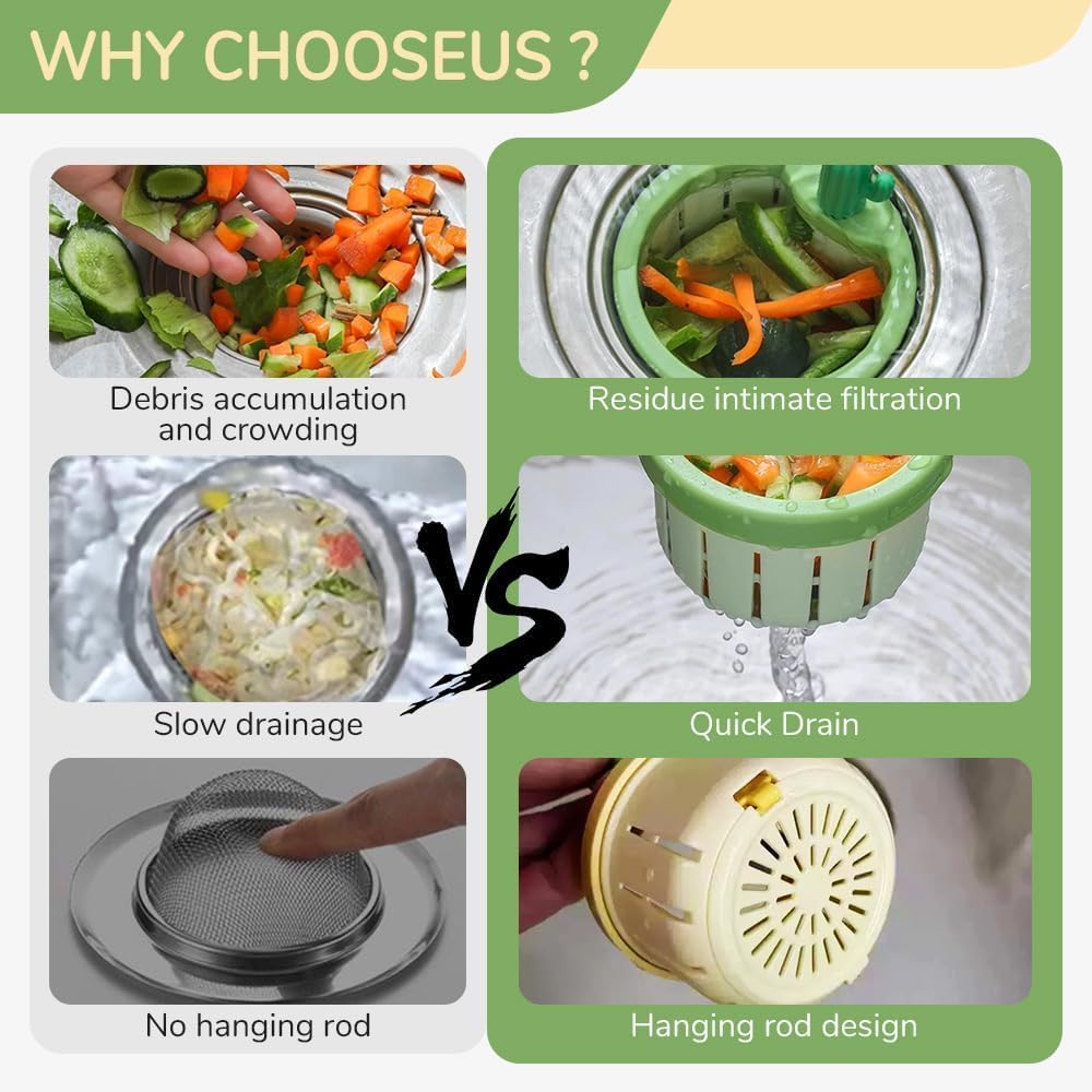 2PCS Cactus Sink Strainer Basket,2026 New Universal Kitchen Sink Drain Strainer Press Automatic Dumping Sink Filter,Multifunctional Anti-Clogging Sink Strainer Basket Filter for Home Bathroom (Mix) - Image 2