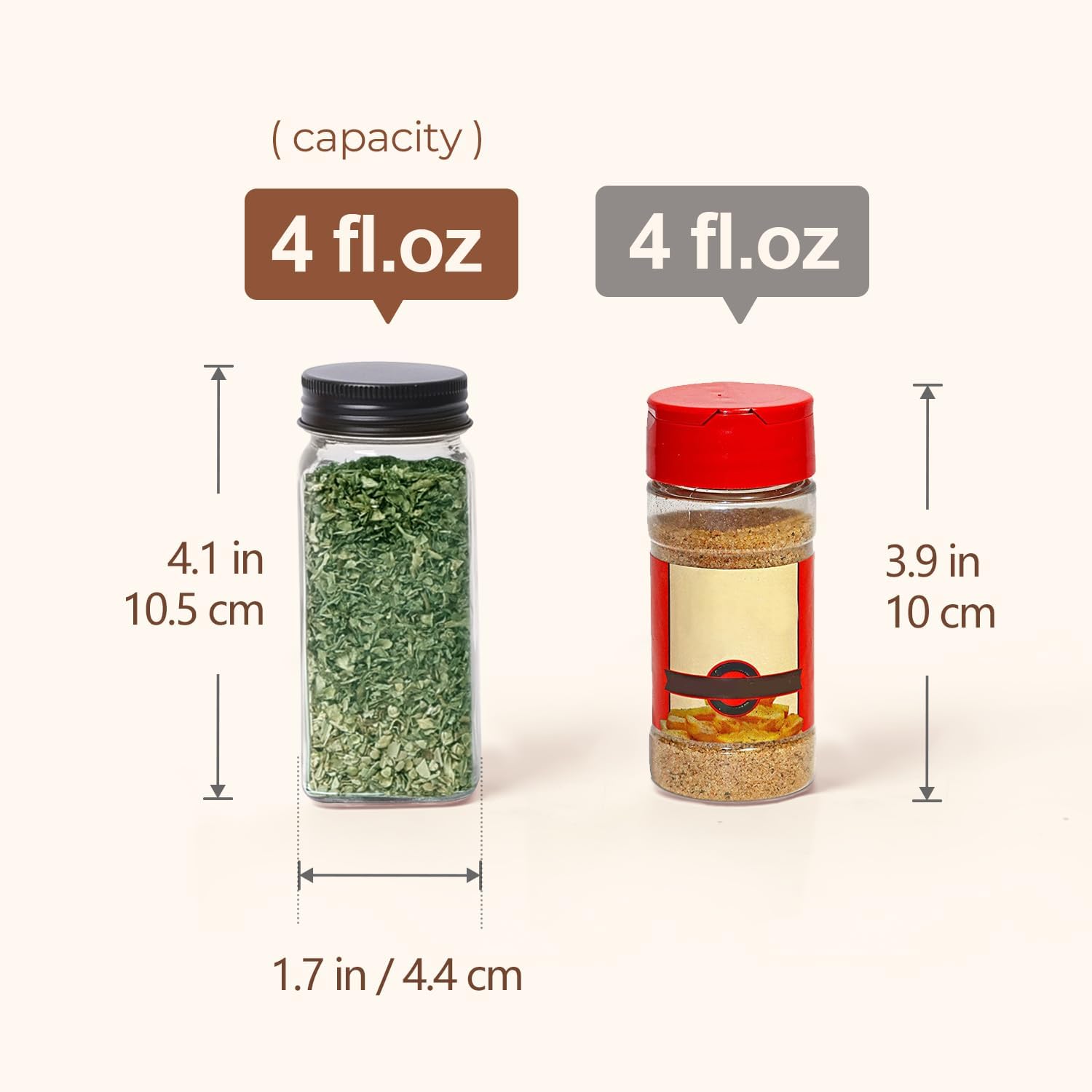ComSaf 6Pcs 4oz Glass Spice Jars with Shaker Lids, 21 Labels, Spice Jars Trial Set & Supplement Set, Empty Spice Containers and Square Spice Bottles for Kitchen and Seasoning - Image 5