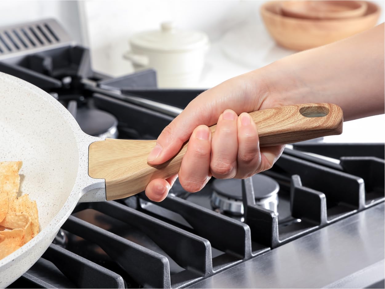 SENSARTE Nonstick Ceramic Frying Pan Skillet, 9.5 Inch Omelet Pan, Healthy Non Toxic Chef Pan, Induction Compatible Egg Pan with Heat Resistant Handle, PFAS-Free - Image 9