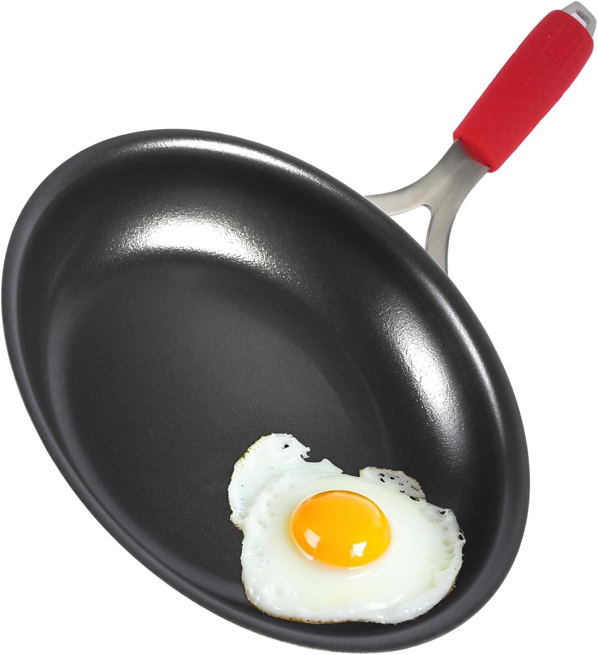 10 Inch Nonstick Frying Pan, Tri-Ply Clad Stainless Steel Skillet with Reinforced Coating, Detachable Handle with Sleeve, Dishwasher & Oven Safe, Induction Compatible, PFOA-Free Fajita Pans