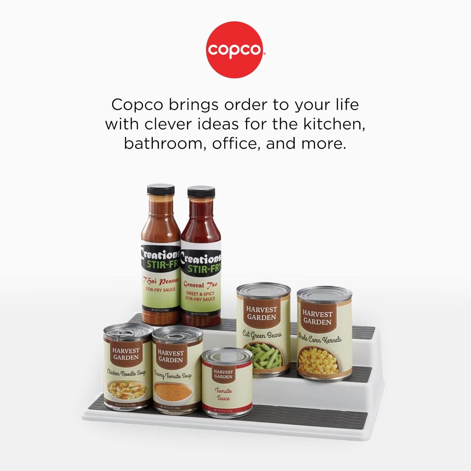 Copco 3-Tier Cabinet Spice Rack Organizer, 10 Inch Tiered Shelf Riser for Kitchen Cabinets, Pantry, and Countertop - Holds Spices, Seasonings, Oils, and Condiments - Image 7