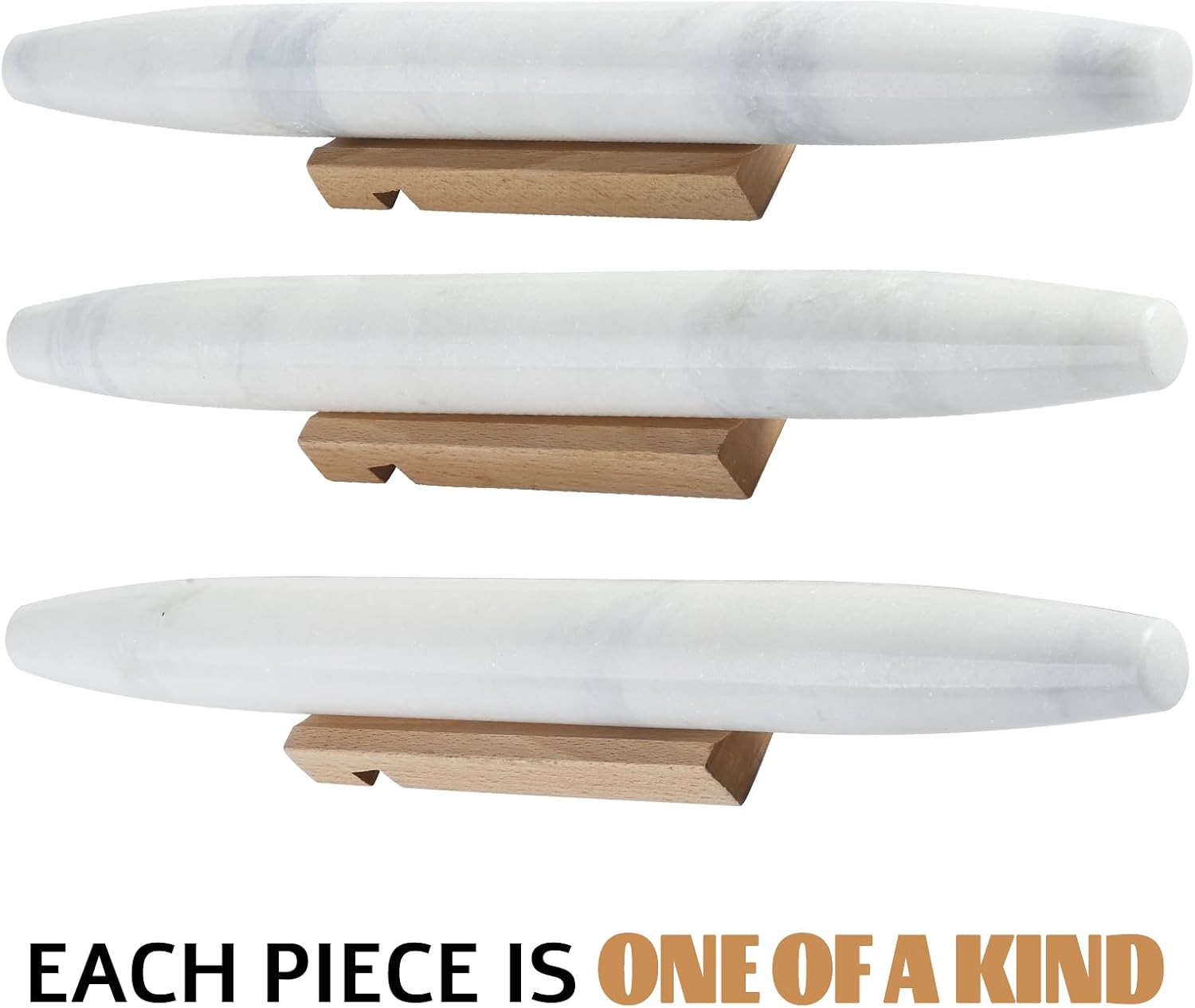 Koville African Natural Marble French Rolling Pin, 16inch Non-Stick Rolling Pin for Baking, Dough Roller for Pasta, Dumpling, Fondant, Pie, Bread, Pizza, Kitchen Baking Tools(Namib Fantasy) - Image 6