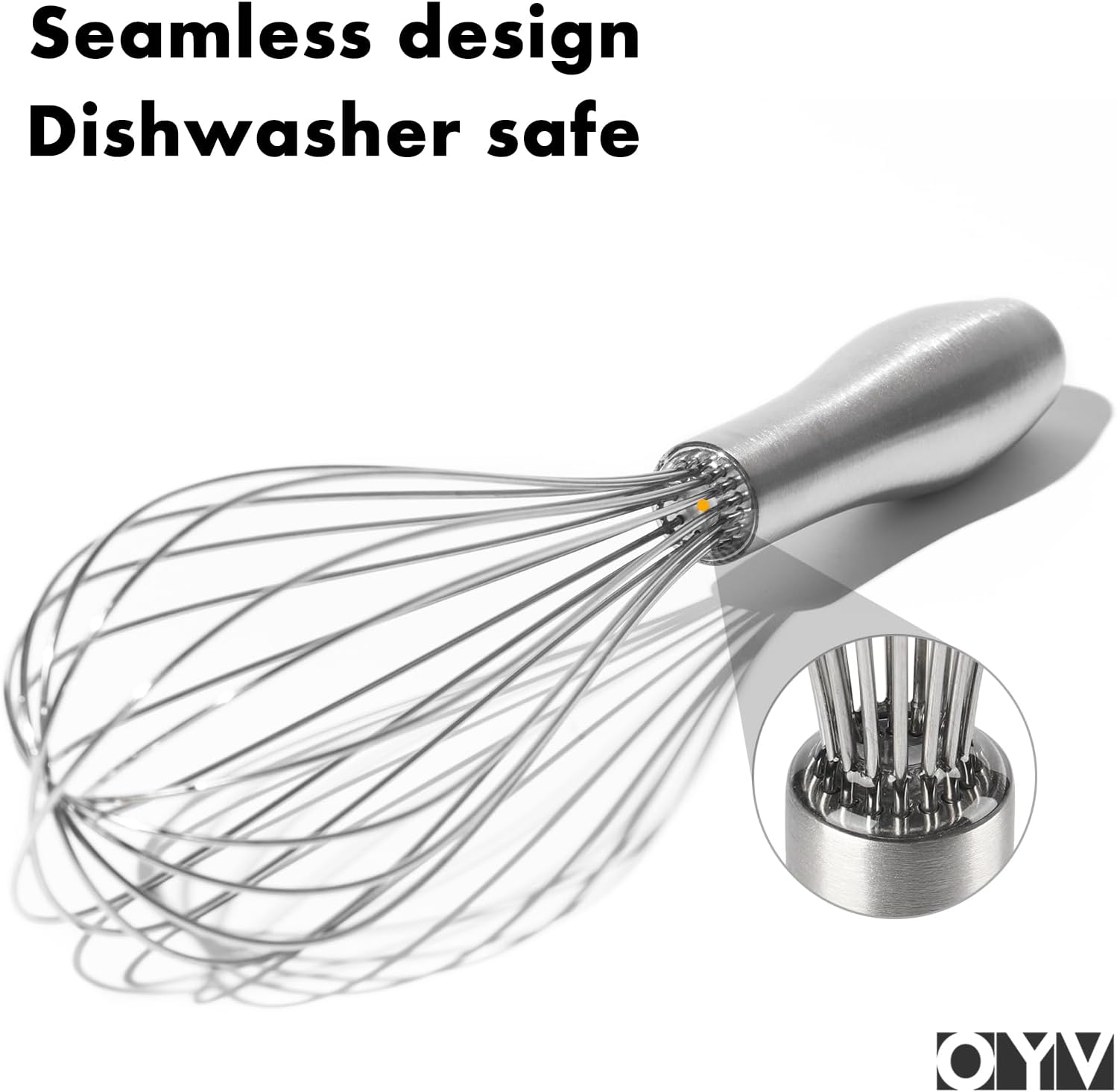 OYV 18/10 Stainless Steel Whisk, Ergonomic Handle, Dishwasher Safe Metal Whisk, Professional Wisk for Kitchen Cooking, Perfect for Blending, Whisking, Baking, and Beating, 10-Inch Wire Wisk - Image 5