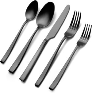 Matte Black Silverware Set, EIUBUIE...