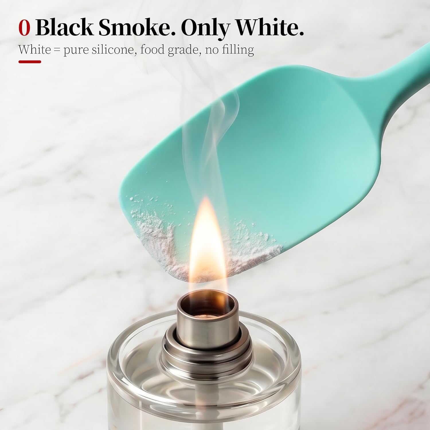 600ºF Heat Resistant Silicone Spoon Spatula for Cooking, Aqua Sky | High Heat Food Safe Seamless Kitchen Spoonula Scraper for Baking Mixing Scraping Stirring Egg Nonstick Cookware Pan Bowl - Image 5