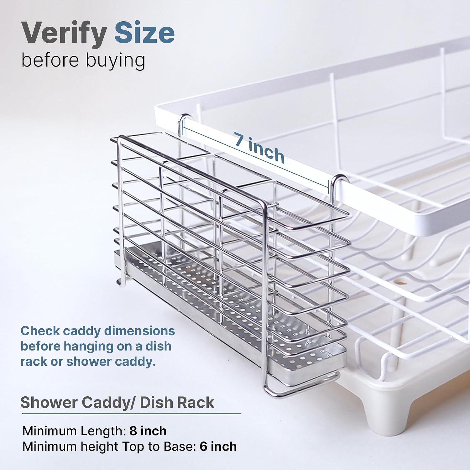 KESOL 304 Stainless Steel Utensil Drying Rack with Hooks & 3 Divided Compartments, Silverware Drying Basket, Spoon and Fork Organizer, Rustproof Kitchen Drainage Basket Accessories, Silver, 2x8.7x5 - Image 5