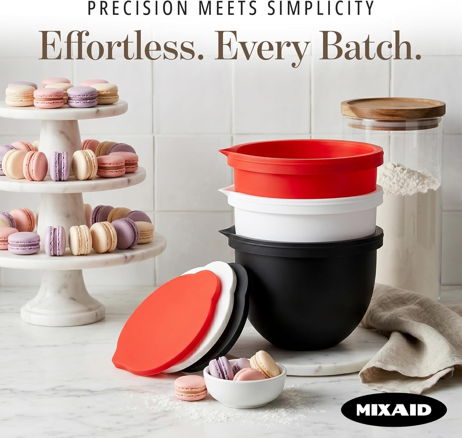 The Original MIXAID Silicone Bowl Insert Liners for KitchenAid Tilt-Head 5 Qt Stand Mixers - Replacement Mixer Accessories - Leak-Proof Design, Non-slip Base & Easy Clean - Set 1 Liner & Lid, Red - Image 7