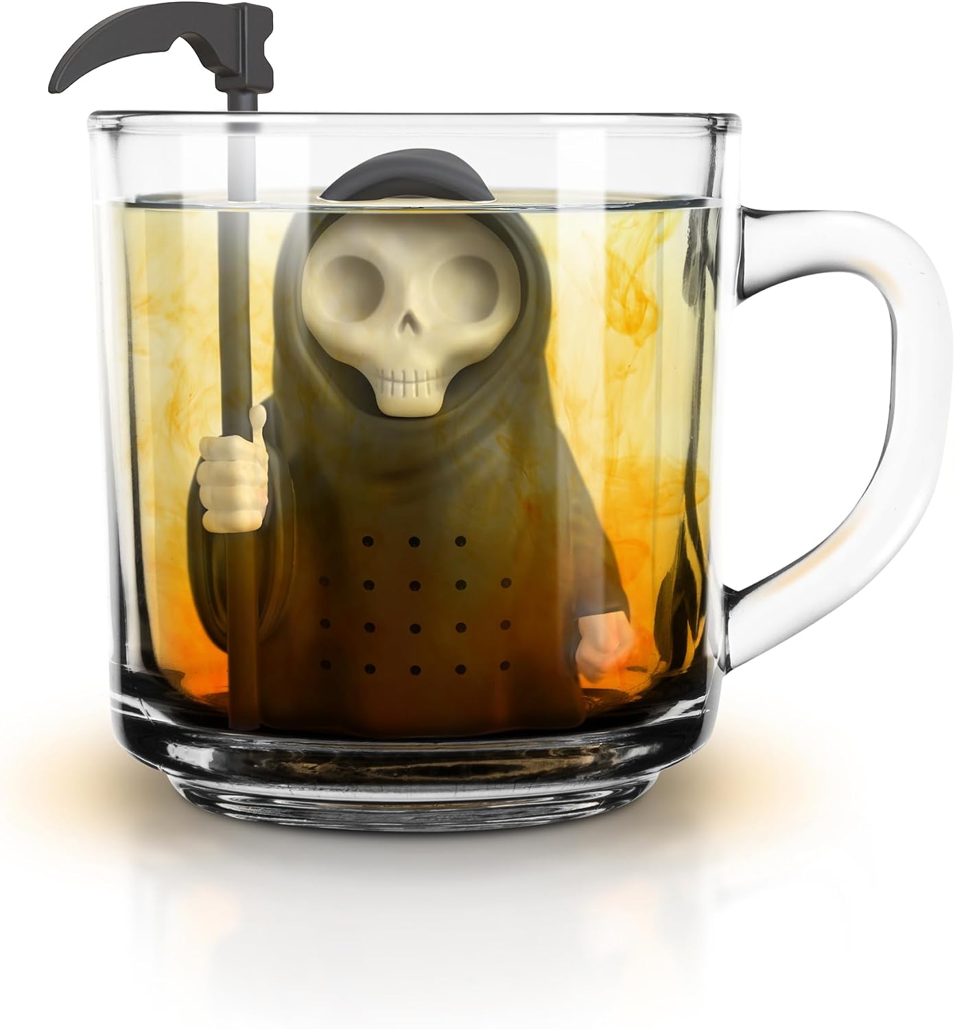 Genuine Fred Grim Steeper Reusable Silicone Tea Infuser, Black Grim Reaper Design, Fun and Clever Kitchen Gadget for Tea Lovers and Enthusiasts - Image 4