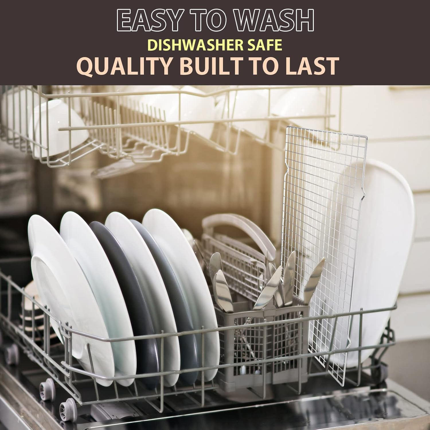 Cooling Rack for Baking 2-Pack, 16x10 Inches Baking Rack, Thick Wire Cookie Rack for Cooking, Roasting, Grilling, Drying, Oven Safe, Fits Half Sheet Pan, Silver - Image 5