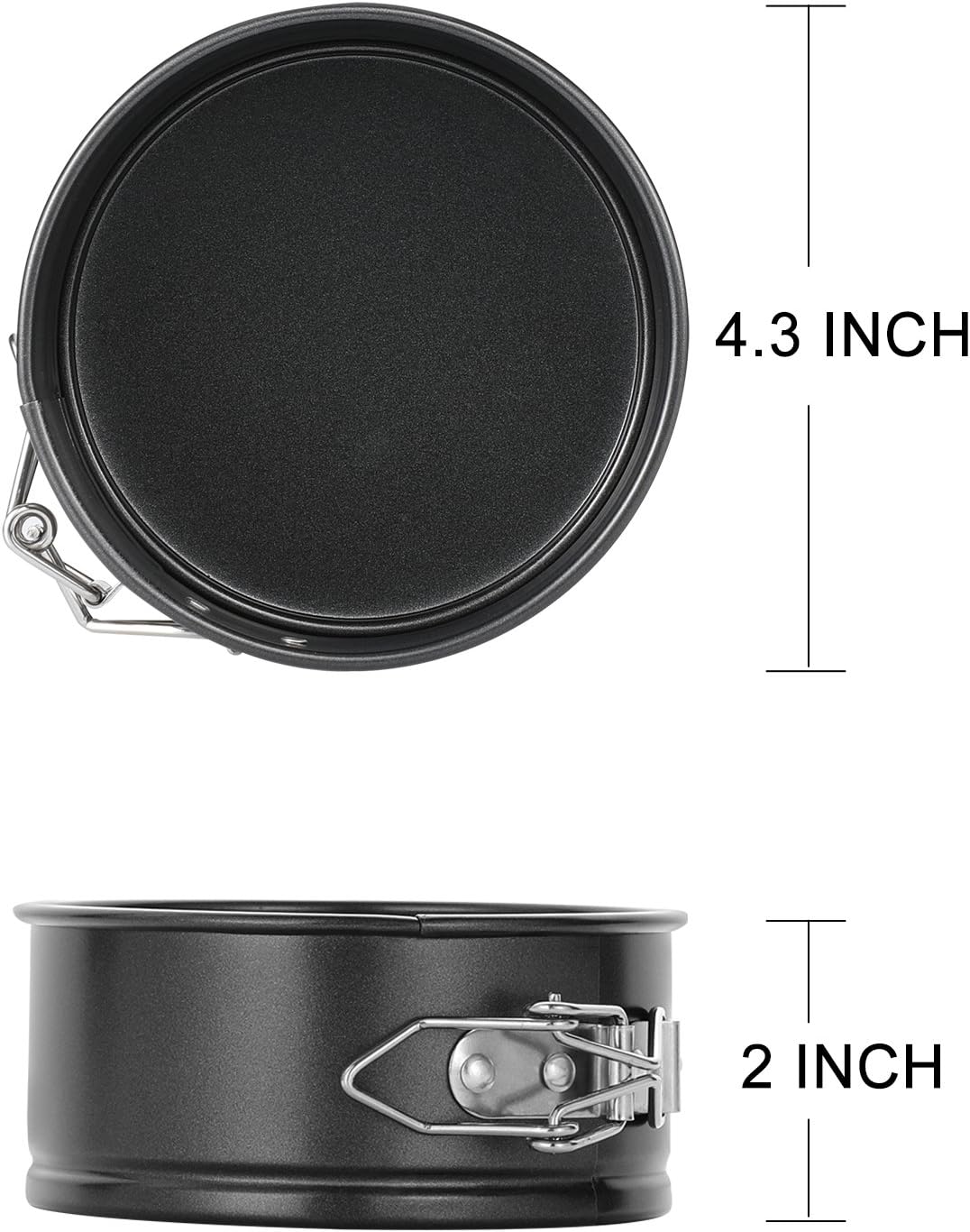 Hiware 4-Inch Mini Springform Pan Set - 4 Piece Small Nonstick Cheesecake Pan for Mini Cheesecakes, Pizzas and Quiches - Image 2