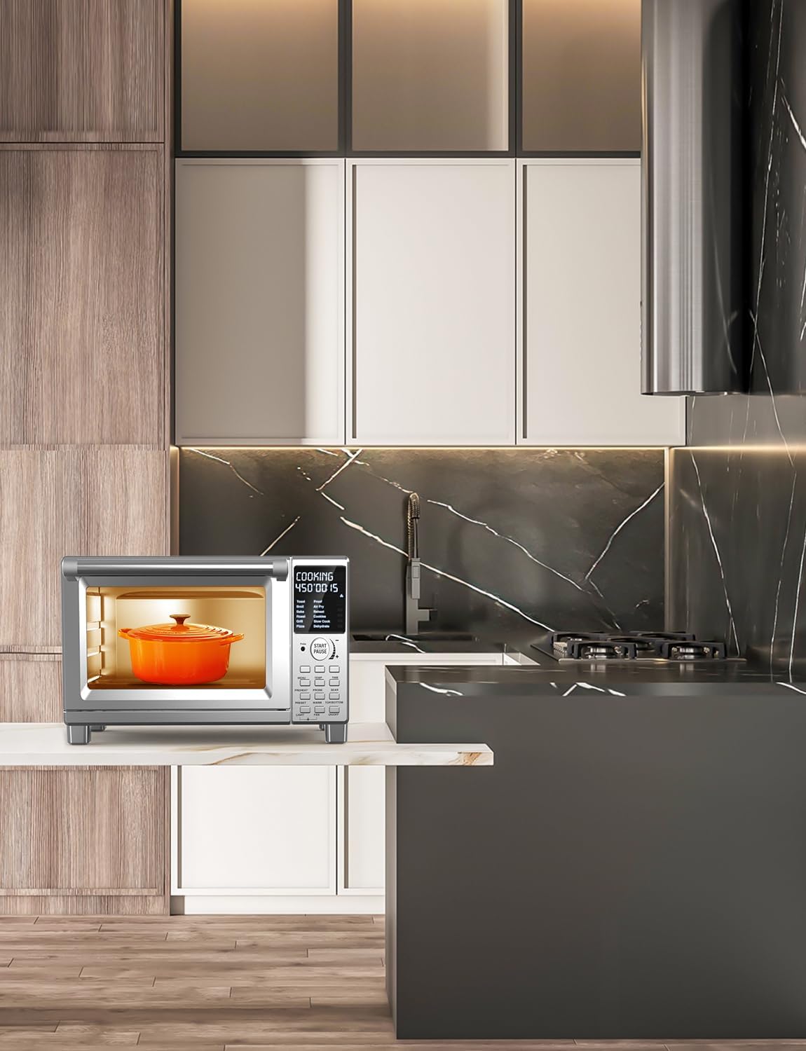 Nuwave Bravo XL Pro Air Fryer Toaster Oven, Improved 100% Super Convection, Quicker & Crispier Results, 100 Presets, Multi-Layer Even Cooking, 50-500F, Smart Probe, PFAS Free, 30QT, Stainless Steel - Image 12