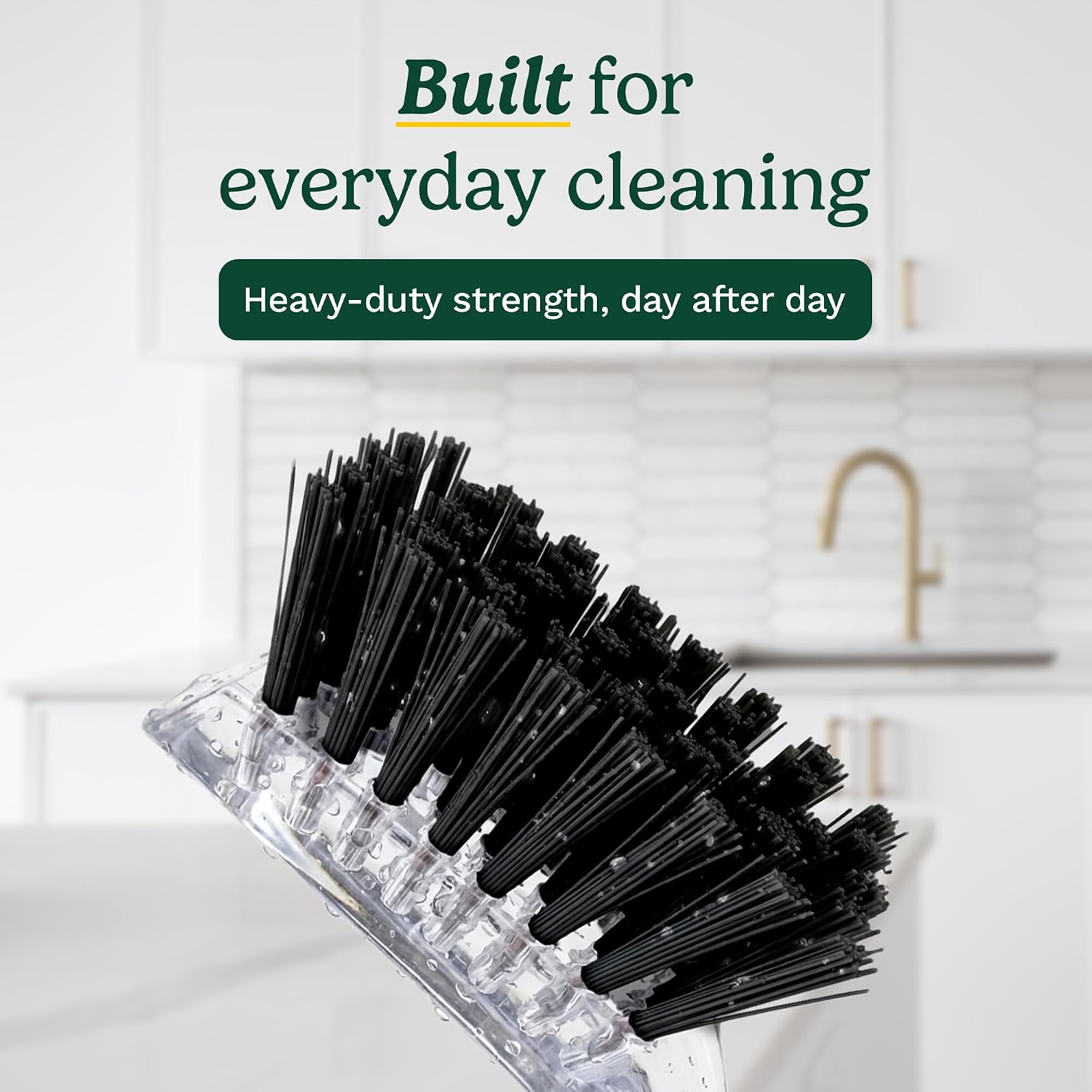 Cuisinart Dish Brush with Handle 2 Pack – Kitchen Scrub Brush for Dishes, Pots & Pans, Non-Scratch Dish Scrubber, Firm Bristles for Sink & Cookware, Comfortable Grip for Everyday Cleaning - Image 2
