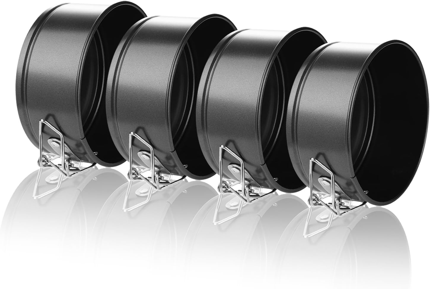 Hiware 4-Inch Mini Springform Pan Set - 4 Piece Small Nonstick Cheesecake Pan for Mini Cheesecakes, Pizzas and Quiches - Image 3
