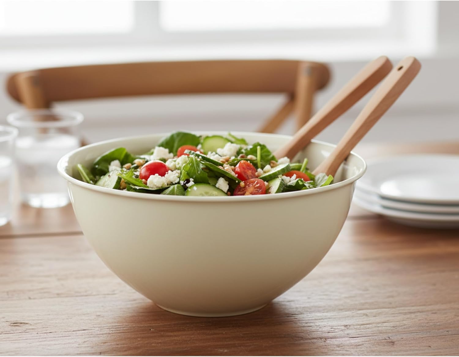 Tribello Large Mixing bowls 5-Quart 169oz - Plastic Salad/Mixing/Serving Bowl - 4 pack (Colors May Very) - Image 4