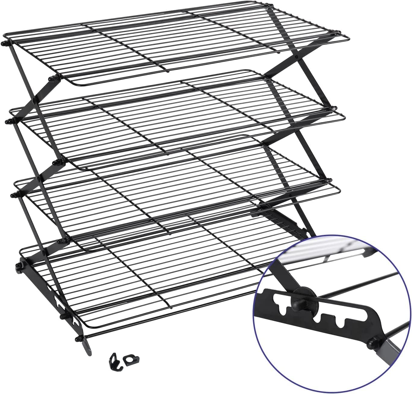 Geesta 2/3/4-Tier Upgraded Collapsible Cooling Rack with Adjustable 3 Setting Design Stackable Roasting Cooking Drying Wire Cooling Rack for Cookies Baking Gifts for Women - Image 8