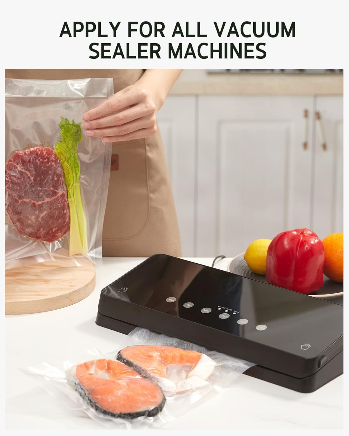 Syntus Vacuum Sealer Bags, 150 Gallon 11" x 16" and Quart 8" x 12" and Pint 6" x 10" Commercial Grade PreCut Bag, BPA Free Food Vac Bags for Storage, Meal Prep or Sous Vide - Image 7