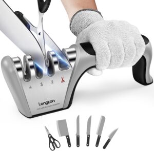 Longzon 5-in-1 Knife Sharpener 4 St...