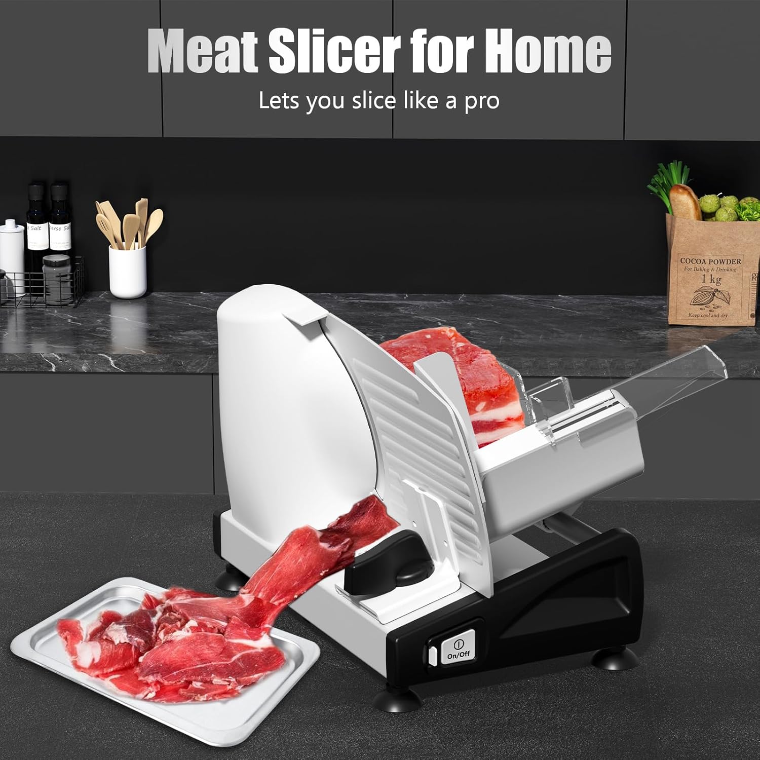 OSTBA Meat Slicer with Quiet DC Motor, 200W Electric Deli Slicer, Dual 7.5'' Stainless Steel Blades, 0-15mm Adjustable Thickness, Easy to Clean, Ideal for Meat, Cheese, Bread, and Vegetables - Image 8