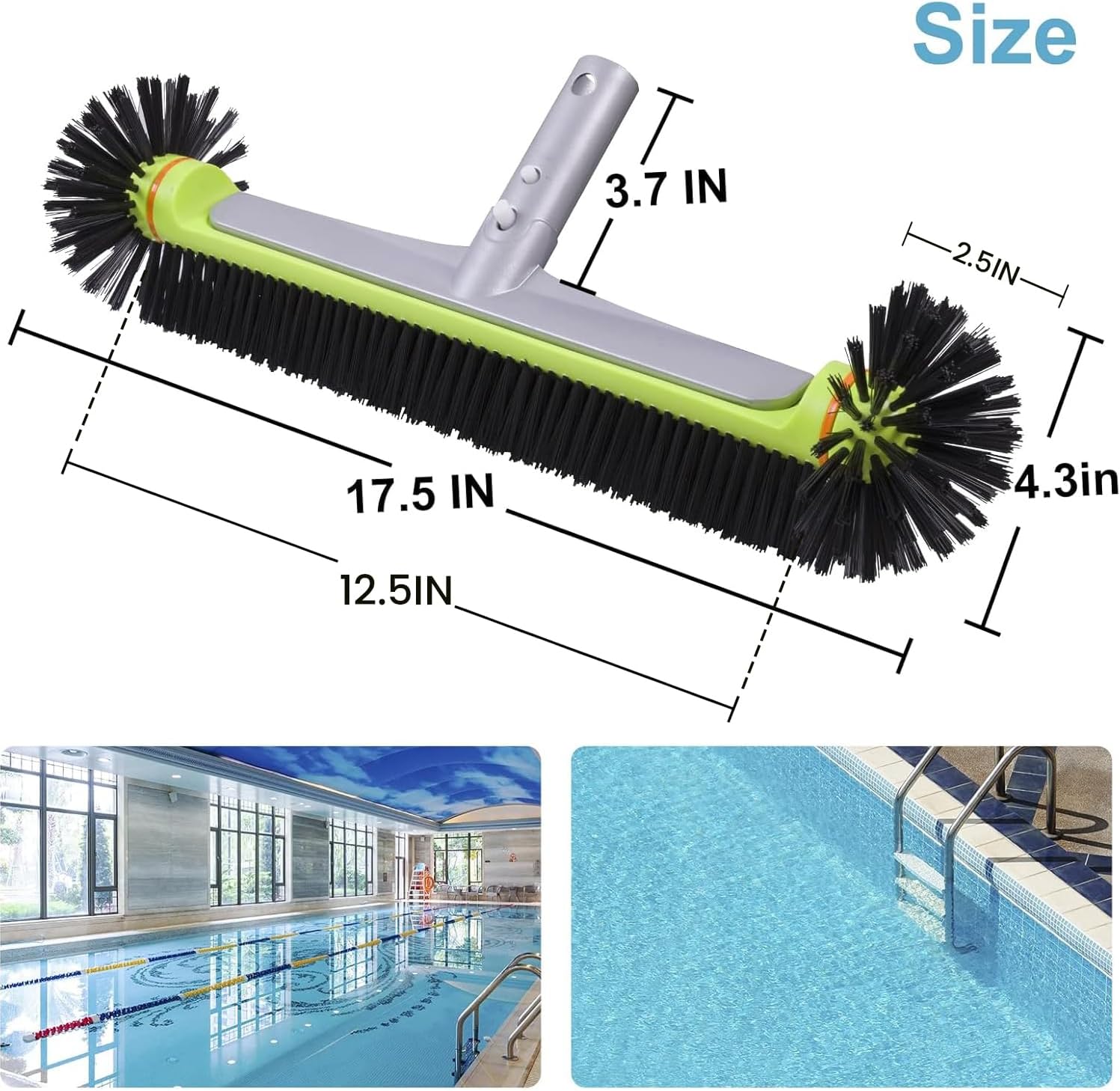 Sepetrel Pool Brush Head for Cleaning Walls,Heavy Duty Inground/Above Ground Swimming Pool Round Scrub Brushes with Premium Strong Bristle & Reinforced Aluminium Back - Image 5