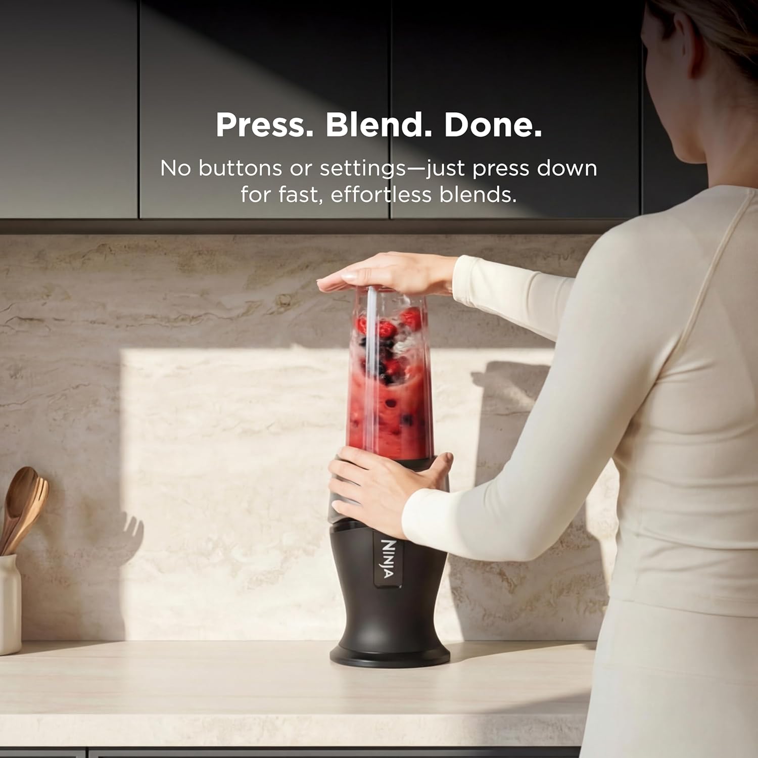 Ninja Fit Compact Personal Blender | For Smoothies, Shakes & Frozen Drinks | (2) 16-oz. To-Go Cups with Spout Lids | 700-Watt Countertop | Black | QB3001SS - Image 3