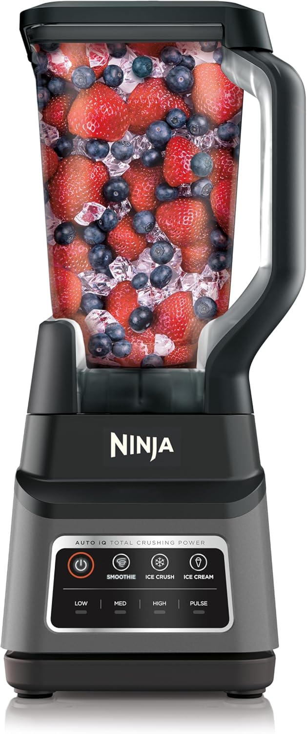 Ninja Professional Plus Blender with Auto-iQ | Smoothie and Ice Cream Maker, Frozen Drink Mixer, Margarita Machine | 3 Auto-iQ Presets, 1400W, 72-oz. Total Crushing Pitcher | Dark Grey | BN701