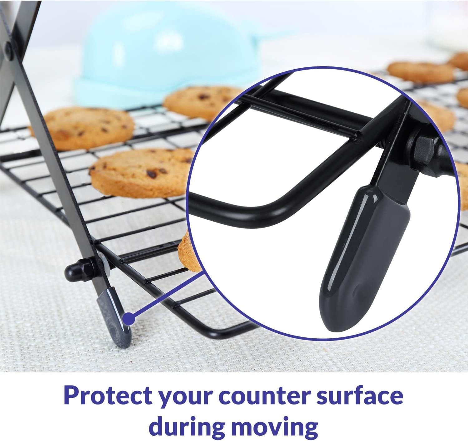 Geesta 2/3/4-Tier Upgraded Collapsible Cooling Rack with Adjustable 3 Setting Design Stackable Roasting Cooking Drying Wire Cooling Rack for Cookies Baking Gifts for Women - Image 4