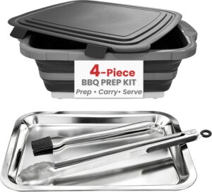 16L Collapsible BBQ Prep Tub Set wi...