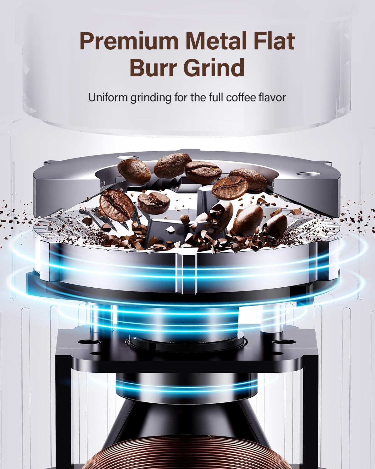 SHARDOR Burr Coffee Grinder Electric with 32 Grinding Sizes 4.0, Coffee Grinders for Home Use with 40 Seconds Adjustable Electronic Timer, Coffee Bean Grinder with Chamber Cleaning Button,Black - Image 2