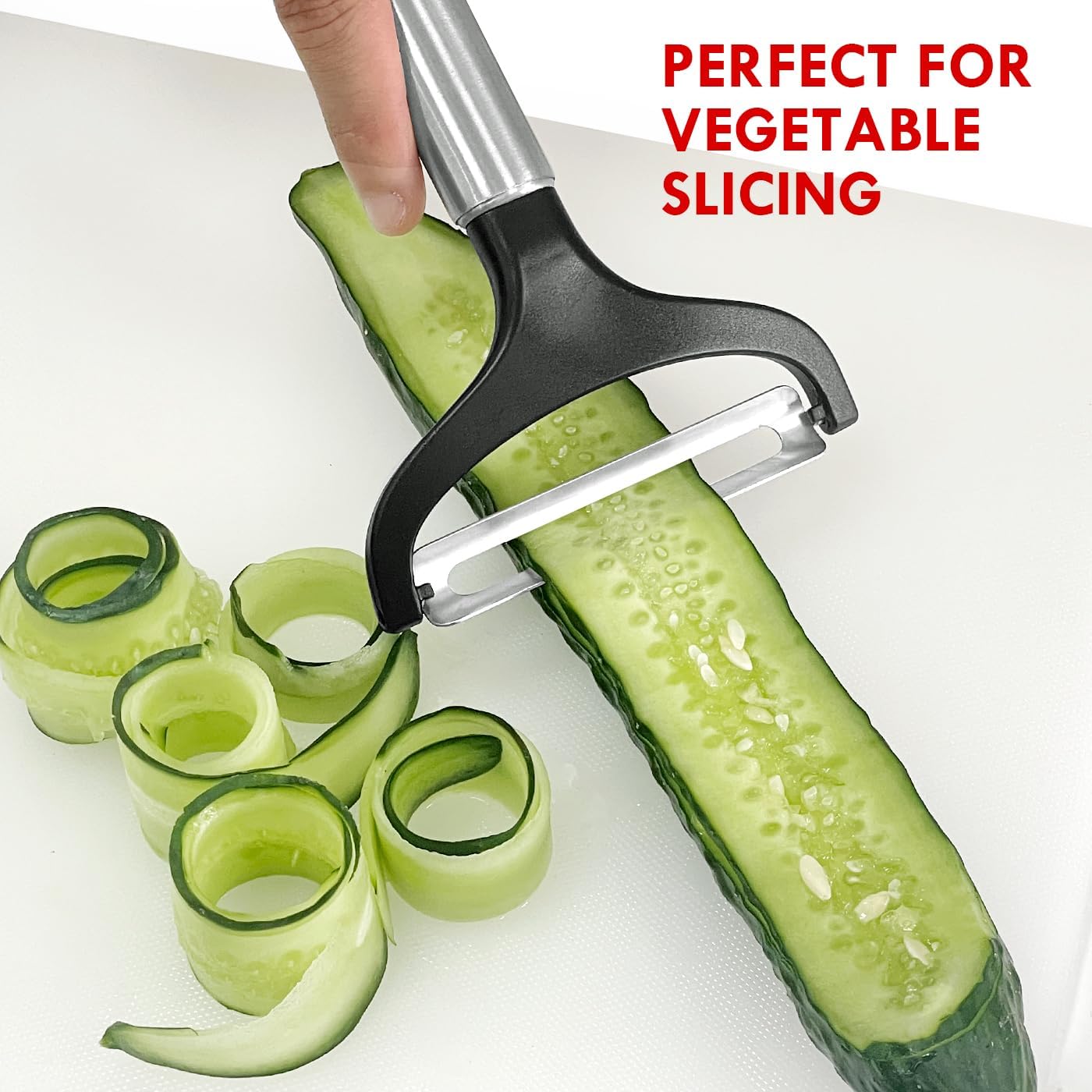 LHS Cabbage Peeler for Kitchen, Wide Mouth Vegetable Peeler, Stainless Steel Fruit Shredder Slicer with Non-Slip Handle and Sharp Blade - Image 4