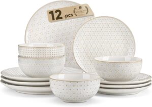 MALACASA 12 Pieces Dinnerware Sets,...