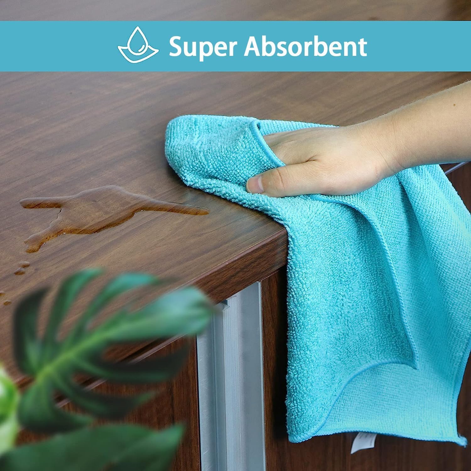 HOMEXCEL Microfiber Cleaning Cloth 210GSM, Pack of 12, Size:11.5" x 11.5", Ultra-Soft, High-Density Non-Abrasive Cleaning Towels for Cars, Glass, Kitchen, Reusable Rags, Blue/Green/Yellow/Pink - Image 4
