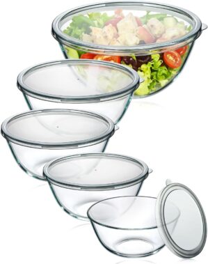 Glass Mixing Bowls with Lids Set of...