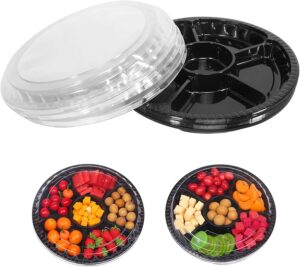 10 Pcs Round Plastic Appetizer Tray...