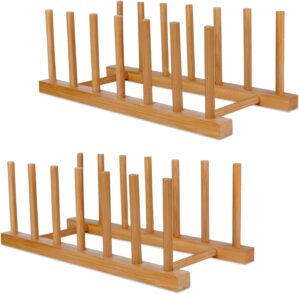 SAMEBUTECO Bamboo Wooden Dish Racks...