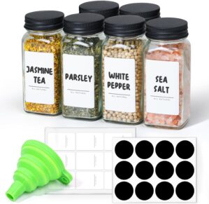 ComSaf 6Pcs 4oz Glass Spice Jars wi...