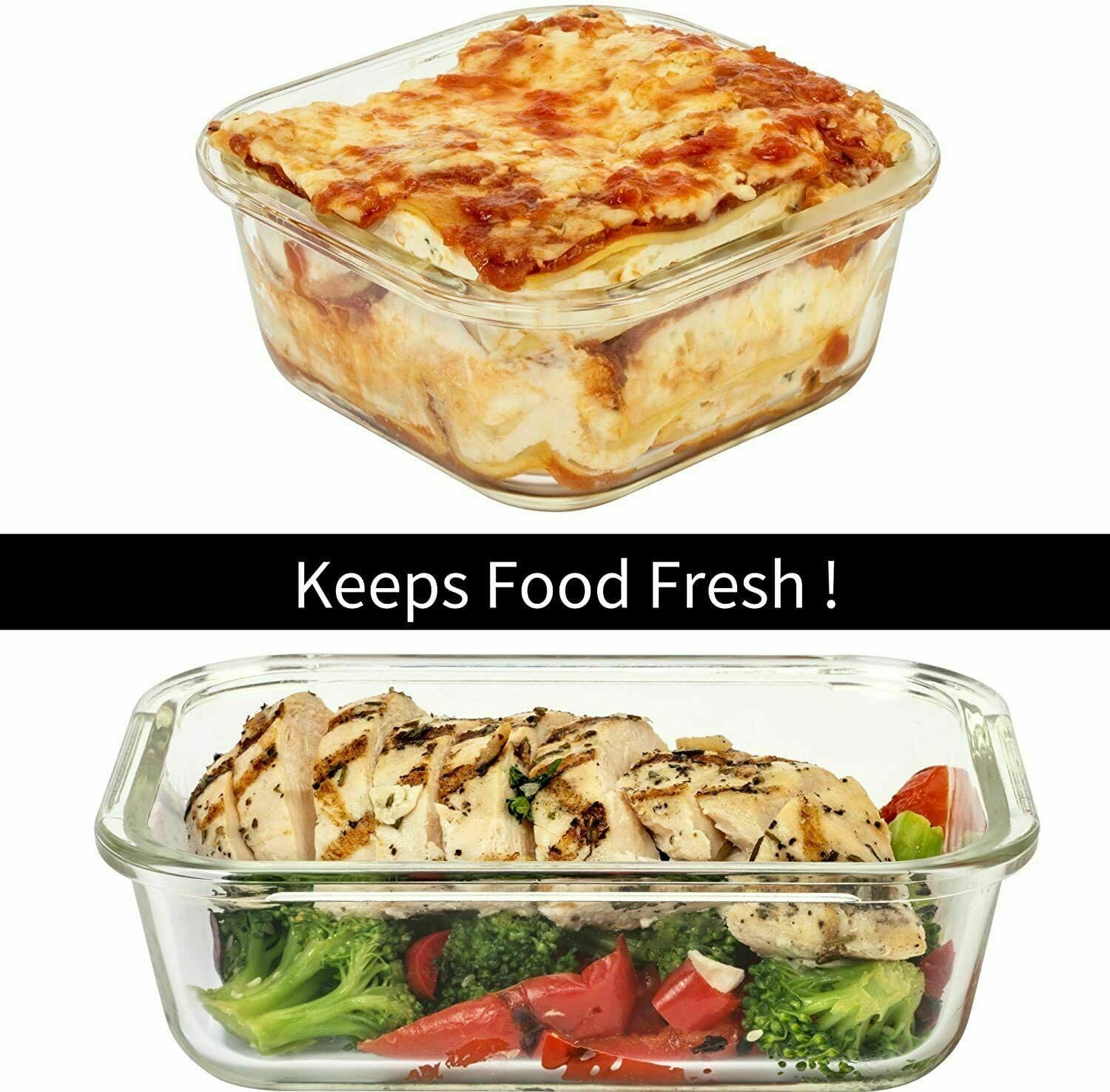 Razab 24 Pc Airtight Glass Food Storage Containers - Glass Meal Prep Containers - Freezer to Oven Safe - Steam Release Valve BPA Free - Airtight Bento Boxes - Leak Proof (12 lids & 12 Containers) - Image 6
